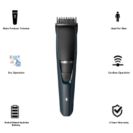 Philips Beardtrimmer Series 3000 Stainless Steel Blades Corded & Cordless Beard Trimmer (45 Min Run Time/10h Charge, 20 Length Settings, BT3205/15, Black) Philips Beardtrimmer Series 3000 Stainless Steel Blades Corded & Cordless Beard Trimmer (45 Min Run Time/10h Charge, 20 Length Settings, BT3205/15, Black)_3