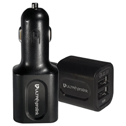 Ultraprolink Torque 30 Watt Qualcomm Dual USB Car Charging Adapter (UM0052BLK, Black) Ultraprolink Torque 30 Watt Qualcomm Dual USB Car Charging Adapter (UM0052BLK, Black)_1