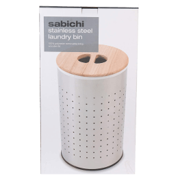 Sabichi Stainless Steel Laundry Bin (53 litre, 183149, Silver) Sabichi Stainless Steel Laundry Bin (53 litre, 183149, Silver)_6