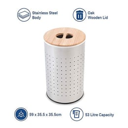 Sabichi Stainless Steel Laundry Bin (53 litre, 183149, Silver) Sabichi Stainless Steel Laundry Bin (53 litre, 183149, Silver)_5