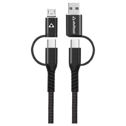 Stuffcool 100 cm 4 in 1 USB to Micro, USB to C, Type-C to C and C to Micro USB Cable (Quad, Black) Stuffcool 100 cm 4 in 1 USB to Micro, USB to C, Type-C to C and C to Micro USB Cable (Quad, Black)_1