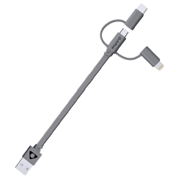 Stuffcool 3 in 1 Type-C, Lightning, Micro USB Sync and Charge Cable (Trish, Grey) Stuffcool 3 in 1 Type-C, Lightning, Micro USB Sync and Charge Cable (Trish, Grey)_1