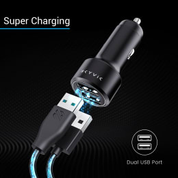 SkYVik EMBLO Dual Fast Charging Port Q.C 3.0 Car Charger (Car, CC-FF2P, Black) SkYVik EMBLO Dual Fast Charging Port Q.C 3.0 Car Charger (Car, CC-FF2P, Black)_3