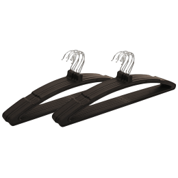 Kuber Industries Plastic 12 Pieces Hangers (Ultra-slim Profile, CTHANG006, Black) Kuber Industries Plastic 12 Pieces Hangers (Ultra-slim Profile, CTHANG006, Black)_1