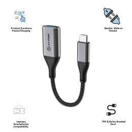 Alogic Super Ultra 15 cm USB 3.1 Type-C to USB-A Adapter (Rugged Construction, ULCAA-SGR, Space Grey) Alogic Super Ultra 15 cm USB 3.1 Type-C to USB-A Adapter (Rugged Construction, ULCAA-SGR, Space Grey)_5