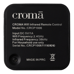 Croma Smart Wi-Fi Infrared Remote Control (CRCP1006, Black) Croma Smart Wi-Fi Infrared Remote Control (CRCP1006, Black)_4