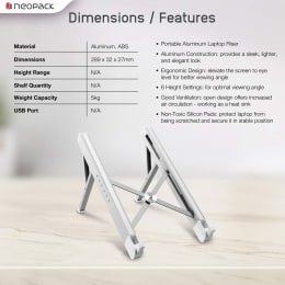 NeoPack Laptop Riser For Laptops (Multiple Locking Angles, FLRWH, White) NeoPack Laptop Riser For Laptops (Multiple Locking Angles, FLRWH, White)_7