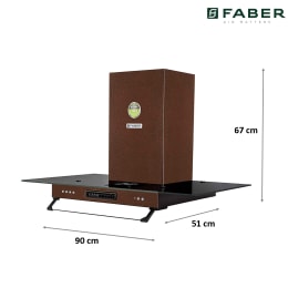 Faber 3N1 Aerostation Glamour 1000 m³/hr 90cm Wall Mount Chimney (Baffle Filter, FT AC LTW 90, Antique Copper) Faber 3N1 Aerostation Glamour 1000 m³/hr 90cm Wall Mount Chimney (Baffle Filter, FT AC LTW 90, Antique Copper)_2