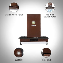 Faber 3N1 Aerostation Glamour 1000 m³/hr 90cm Wall Mount Chimney (Baffle Filter, FT AC LTW 90, Antique Copper) Faber 3N1 Aerostation Glamour 1000 m³/hr 90cm Wall Mount Chimney (Baffle Filter, FT AC LTW 90, Antique Copper)_8
