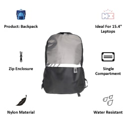 HP 15.4 inch Laptop Backpack (Black/Grey) HP 15.4 inch Laptop Backpack (Black/Grey)_3