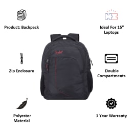 Sky Bags Fox Backpack for 15 Inch Laptop (LPBPFOXHBLK, Black) Sky Bags Fox Backpack for 15 Inch Laptop (LPBPFOXHBLK, Black)_6
