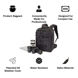 Nikon Pro Runner 350 AW 15.39 inch Laptop/DSLR Backpack (PBGPAC01, Black) Nikon Pro Runner 350 AW 15.39 inch Laptop/DSLR Backpack (PBGPAC01, Black)_6
