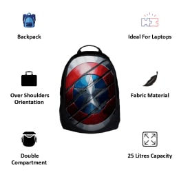The Souled Store Captain America- Shield 25 Litres Laptop Backpack (Black) The Souled Store Captain America- Shield 25 Litres Laptop Backpack (Black)_5