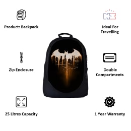 The Souled Store Batman Logo Travel Backpack (Black) The Souled Store Batman Logo Travel Backpack (Black)_7
