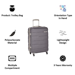 VIP Argo 45 Litres Polycarbonate Trolley Bag (Water Resistant, ARGO55CPN, Grey) VIP Argo 45 Litres Polycarbonate Trolley Bag (Water Resistant, ARGO55CPN, Grey)_3