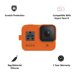 GoPro Sleeve Plus Lanyard for Hero 8 (AJSST-004, Hyper Orange) GoPro Sleeve Plus Lanyard for Hero 8 (AJSST-004, Hyper Orange)_3