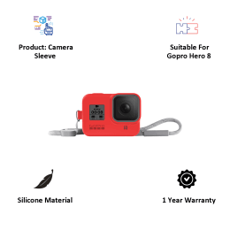 GoPro Sleeve Plus Lanyard for Hero 8 (AJSST-008, Firecracker Red) GoPro Sleeve Plus Lanyard for Hero 8 (AJSST-008, Firecracker Red)_3