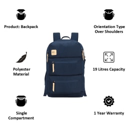 VIP Ride 02 19 Litres Polyester Casual Backpack (3 Front Pockets, BPRID02DBL, Denim Blue) VIP Ride 02 19 Litres Polyester Casual Backpack (3 Front Pockets, BPRID02DBL, Denim Blue)_6