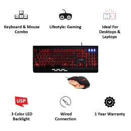 Redgear Manta Gaming Keyboard and Gaming Mouse Combo (MT21, Black) Redgear Manta Gaming Keyboard and Gaming Mouse Combo (MT21, Black)_6