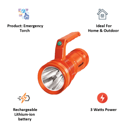 Eveready 3 Watt Rechargeable Torch Light (DL96, Black) Eveready 3 Watt Rechargeable Torch Light (DL96, Black)_3