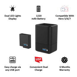 Go Pro Dual Camera Battery Charger with Battery for HERO 5 (AADBD-001, Black) Go Pro Dual Camera Battery Charger with Battery for HERO 5 (AADBD-001, Black)_5