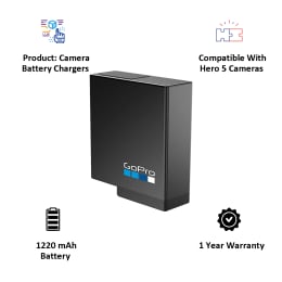 Go Pro Hero 5 1220 mAh Rechargeable Camera Battery Charger (AABAT-001, Black) Go Pro Hero 5 1220 mAh Rechargeable Camera Battery Charger (AABAT-001, Black)_5