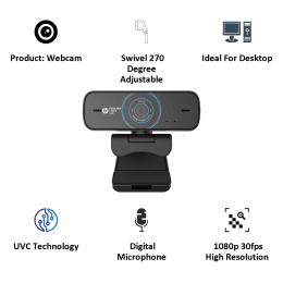 HP w300 Webcam For Desktop (1080p Resolution, 1W4W5AA, Black) HP w300 Webcam For Desktop (1080p Resolution, 1W4W5AA, Black)_5