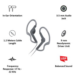 Sony Sports In-Ear Wired Earphone(MDRAS210, Black) Sony Sports In-Ear Wired Earphone(MDRAS210, Black)_3