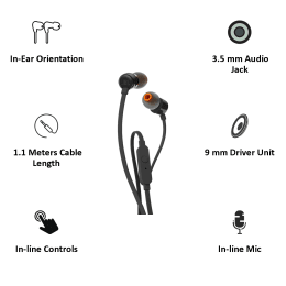 JBL Tune In-Ear Wired Earphone with Mic (Tangle-free Flat Cable, 110, Black) JBL Tune In-Ear Wired Earphone with Mic (Tangle-free Flat Cable, 110, Black)_4