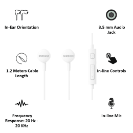 Samsung In-Ear Wired Earphones with Mic (EO-HS130DWEGIN, White) Samsung In-Ear Wired Earphones with Mic (EO-HS130DWEGIN, White)_4