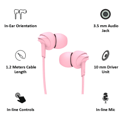 boAt In-Ear Wired Earphones with Mic (BassHeads 110, Pink) boAt In-Ear Wired Earphones with Mic (BassHeads 110, Pink)_3