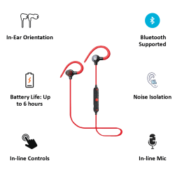 Ant Audio In-Ear Bluetooth Earphones (H25, Red) Ant Audio In-Ear Bluetooth Earphones (H25, Red)_3