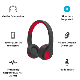 Ant Audio Treble Bluetooth Headphones (500, Red) Ant Audio Treble Bluetooth Headphones (500, Red)_3