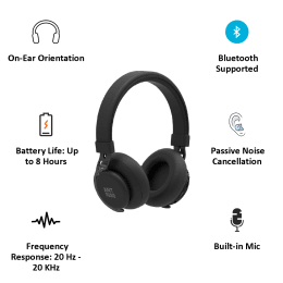 Ant Audio Bluetooth Headphones with Mic (Treble 900, Carbon Black) Ant Audio Bluetooth Headphones with Mic (Treble 900, Carbon Black)_3