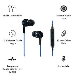 Soundmagic In-Ear Wired Earphones with Mic (ES18S, Black/Blue) Soundmagic In-Ear Wired Earphones with Mic (ES18S, Black/Blue)_2