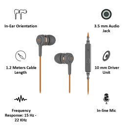 Soundmagic In-Ear Wired Earphones with Mic (ES18S, Orange/Grey) Soundmagic In-Ear Wired Earphones with Mic (ES18S, Orange/Grey)_2