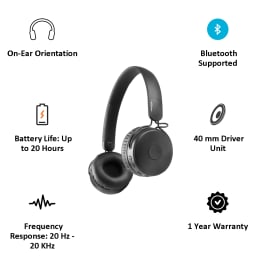 Portronics Muff M Bluetooth Headphone (POR-317, Black) Portronics Muff M Bluetooth Headphone (POR-317, Black)_3