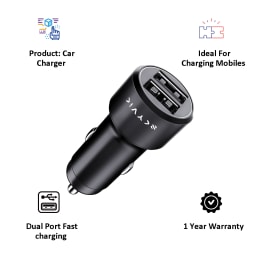 SkYVik EMBLO Dual Fast Charging Port Q.C 3.0 Car Charger (Car, CC-FF2P, Black) SkYVik EMBLO Dual Fast Charging Port Q.C 3.0 Car Charger (Car, CC-FF2P, Black)_4