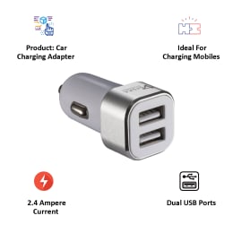 Syska Swift 2.4 Amp Car Charging Adapter (Silver) Syska Swift 2.4 Amp Car Charging Adapter (Silver)_3