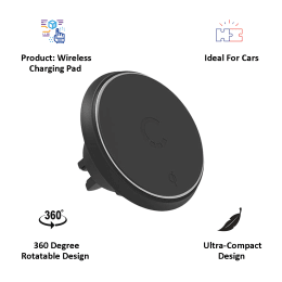 Cygnett MagMount Qi Wireless Car Charger (CY2367ACVEN, Black) Cygnett MagMount Qi Wireless Car Charger (CY2367ACVEN, Black)_3
