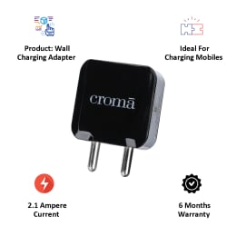 Croma 2.1 Amp 1 Port USB Wall Charging Adapter (CRCA2300, White) Croma 2.1 Amp 1 Port USB Wall Charging Adapter (CRCA2300, White)_9