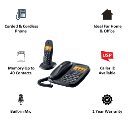 Motorola Corded and Cordless Combo Phone (CL101 I, Black) Motorola Corded and Cordless Combo Phone (CL101 I, Black)_3