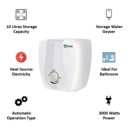 A.O.Smith 10 Litres Vertical Storage Water Geyser (HSE-SGS-010, White) A.O.Smith 10 Litres Vertical Storage Water Geyser (HSE-SGS-010, White)_3