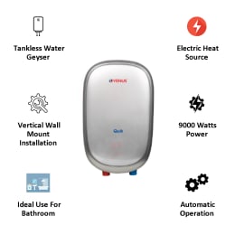 Venus Quik Instant Water Geyser (9000 Watts, Q90, Silver) Venus Quik Instant Water Geyser (9000 Watts, Q90, Silver)_3