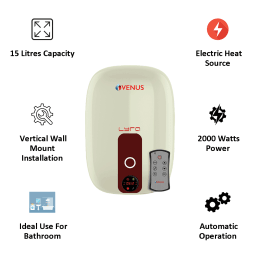 Venus Lyra Digital 15 Litres 5 Star Storage Water Geyser (2000 Watts, 15RD, Ivory/Wine Red) Venus Lyra Digital 15 Litres 5 Star Storage Water Geyser (2000 Watts, 15RD, Ivory/Wine Red)_4