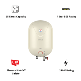 Havells Puro Turbo 15 Litres Vertical Storage Water Geyser (GHWAPTTIV015, Ivory) Havells Puro Turbo 15 Litres Vertical Storage Water Geyser (GHWAPTTIV015, Ivory)_3