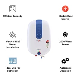 Kenstar Spring 10 Litres 4 Star Storage Water Geyser (2000 Watts, KGSSPR10BP8VGN-DSE, White/Blue) Kenstar Spring 10 Litres 4 Star Storage Water Geyser (2000 Watts, KGSSPR10BP8VGN-DSE, White/Blue)_3