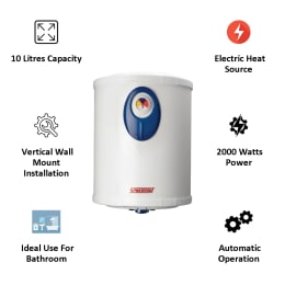 Spherehot Cylendro PGL DLX 10 Litres Storage Water Geyser (2000 Watts, SWCP001, White) Spherehot Cylendro PGL DLX 10 Litres Storage Water Geyser (2000 Watts, SWCP001, White)_4
