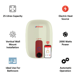 Venus Lyra Nexus 25 Litres 5 Star Storage Water Geyser (2000 Watts, 25RW, Ivory) Venus Lyra Nexus 25 Litres 5 Star Storage Water Geyser (2000 Watts, 25RW, Ivory)_4