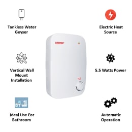 Spherehot 5.5 W Vertical Tankless Water Geyser (IWTL001, White) Spherehot 5.5 W Vertical Tankless Water Geyser (IWTL001, White)_4